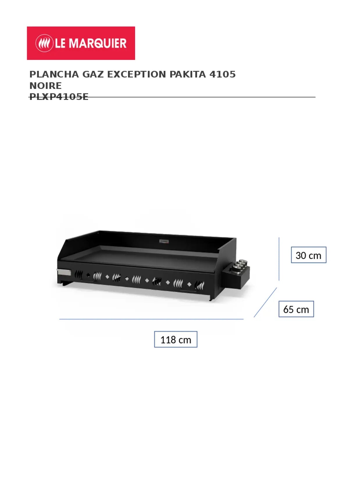 Plancha a gas Le Marquier Pakita 4105 – finitura Nero - Outdoor Privé