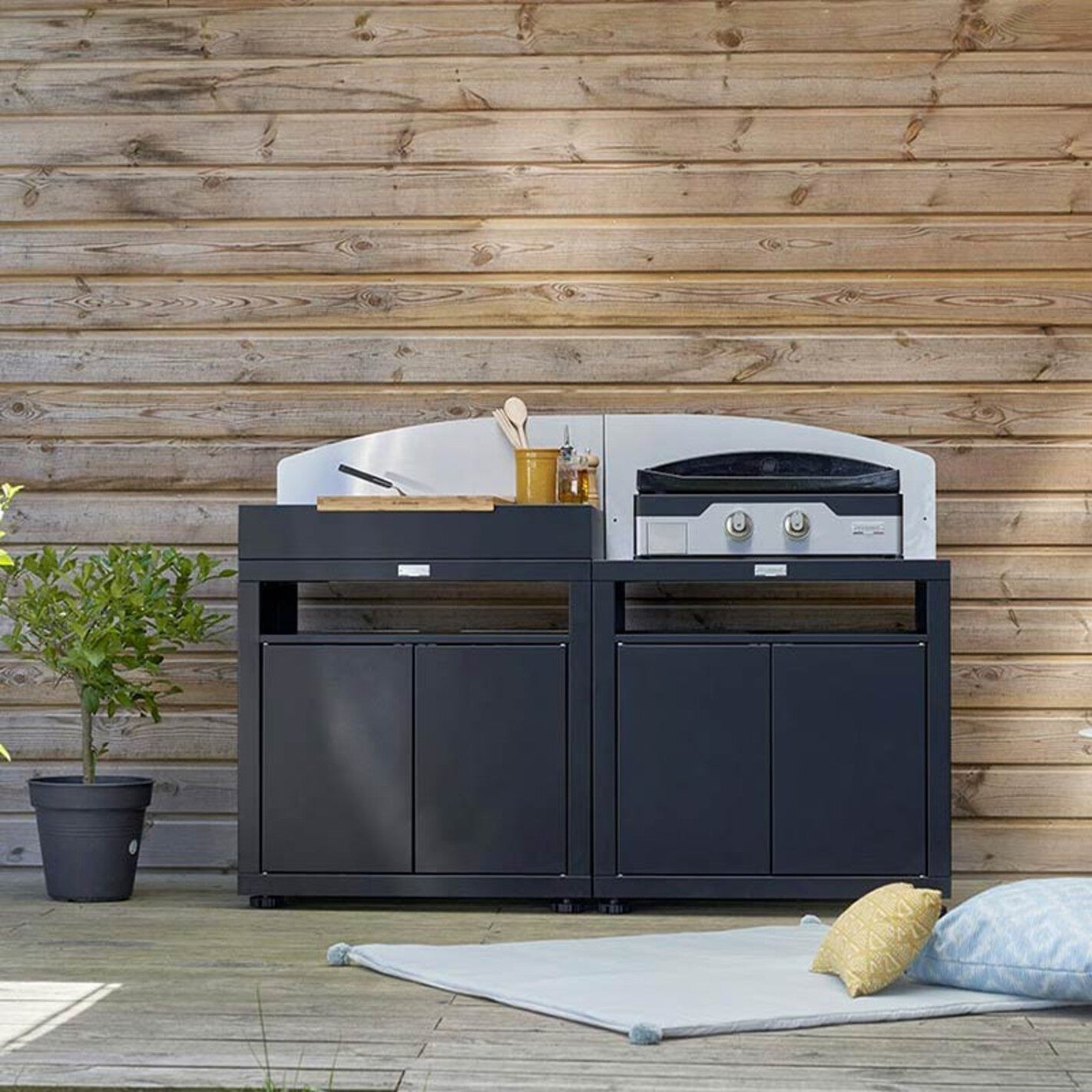 Pannello destro paraschizzi curvo in acciaio inox Le Marquier - Outdoor Privé