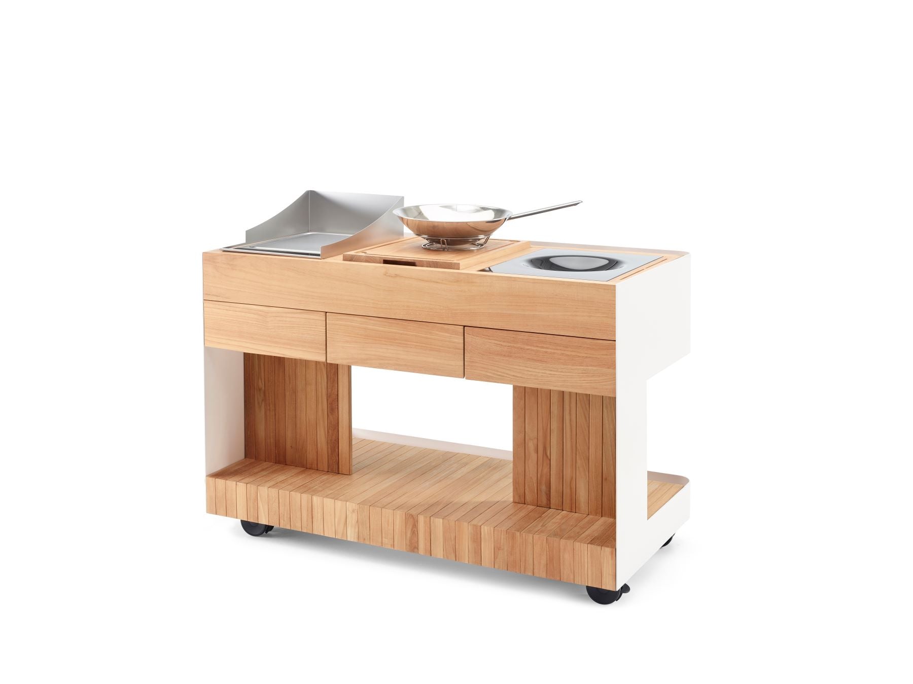 Cucina mobile per piano cottura con ruote Bilba Duo Indu+ - Outdoor Privé