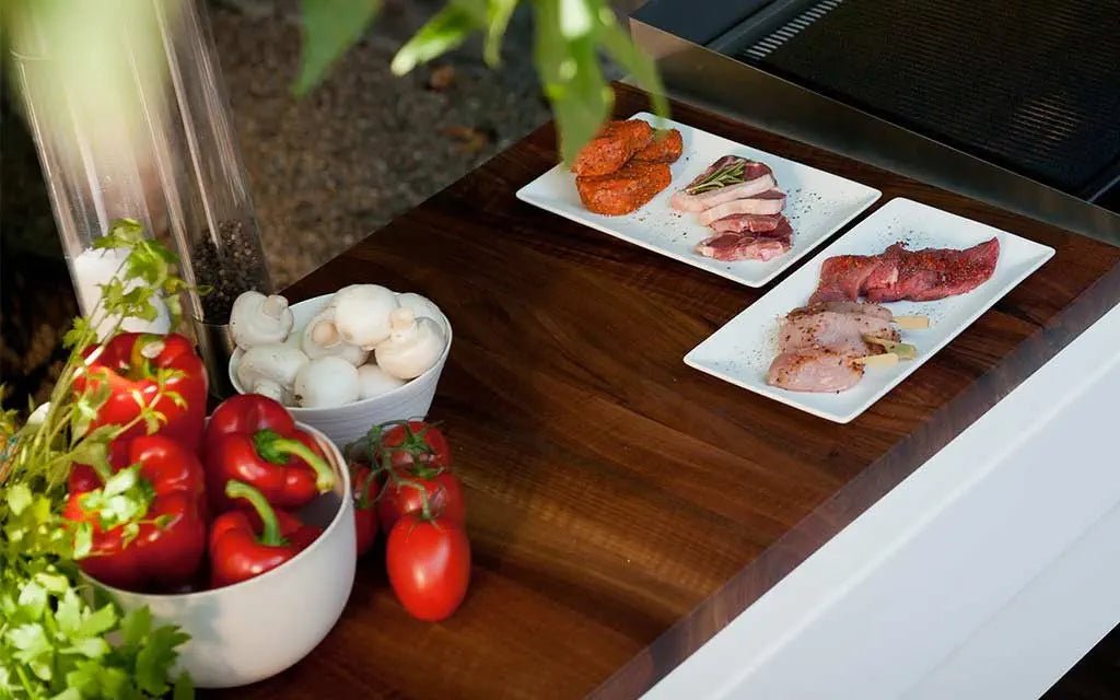 Piano di lavoro e tagliere in teak 82cm Indu+ - Outdoor Privé