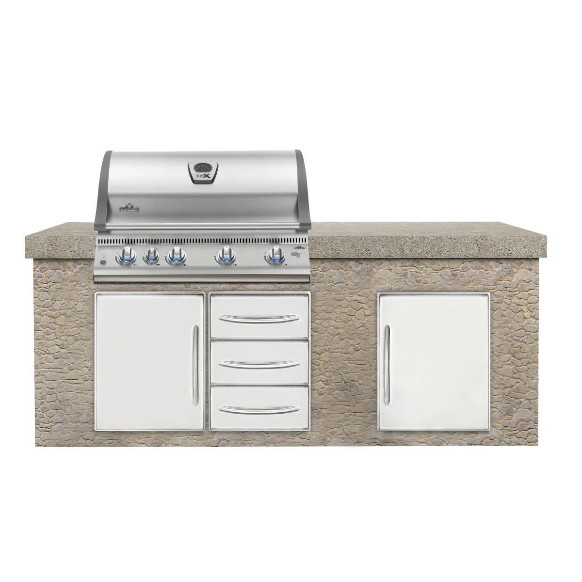 Barbecue a gas da incasso Napoleon BILEX485RB – 5 bruciatori, infrarosso posteriore e griglie WAVE™ - Outdoor Privé