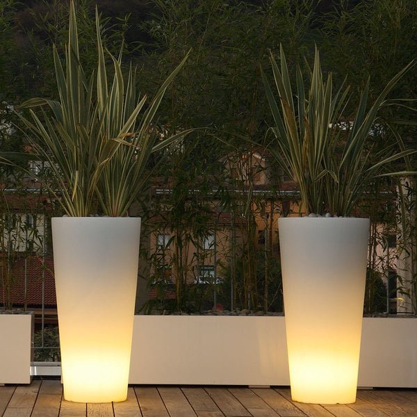 Vaso luminoso Tondo 102 SL in resina rotondo 102 cm Arkema - Outdoor Privé
