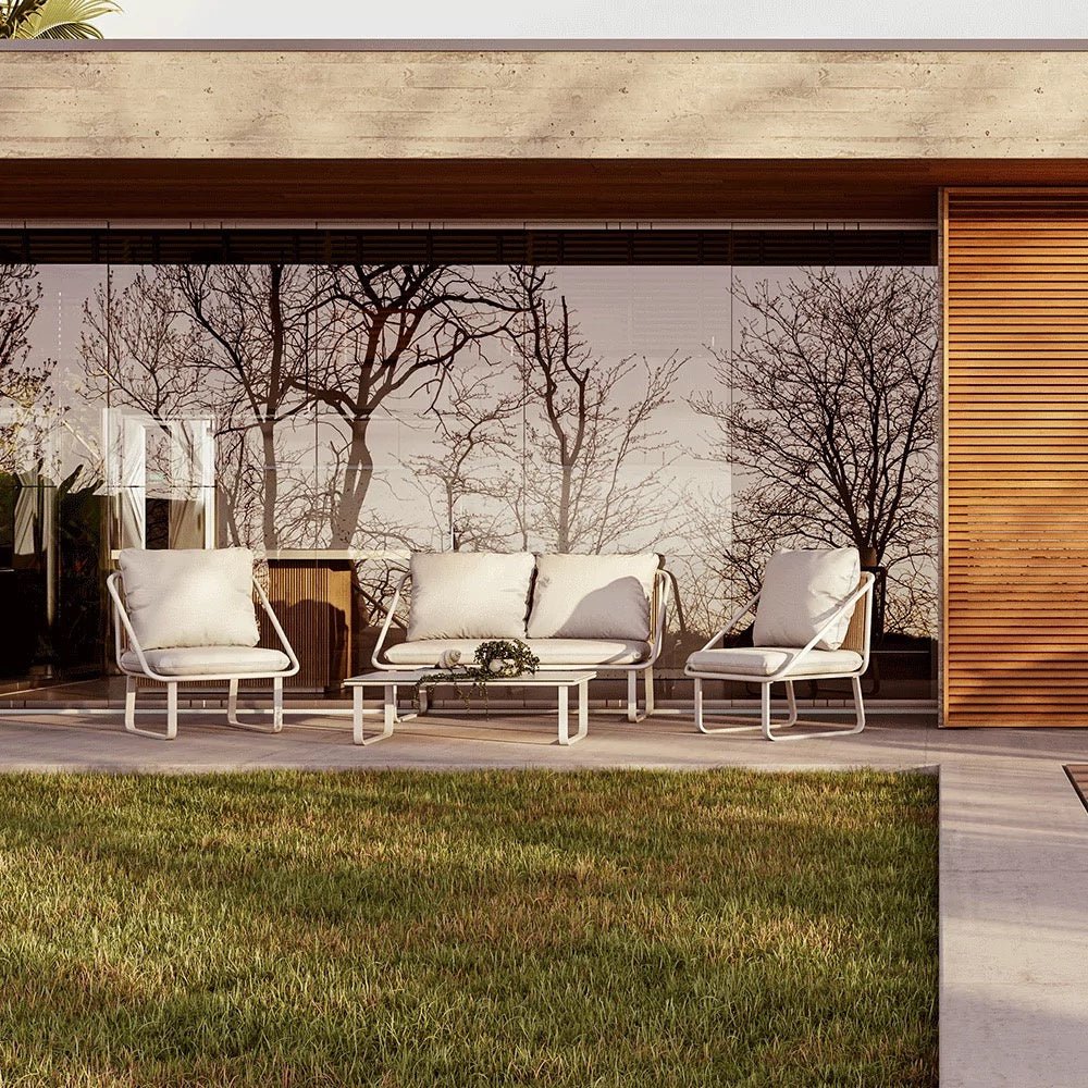 Set Salotto Ares Solaris – divano, 2 poltrone e tavolino - Outdoor Privé