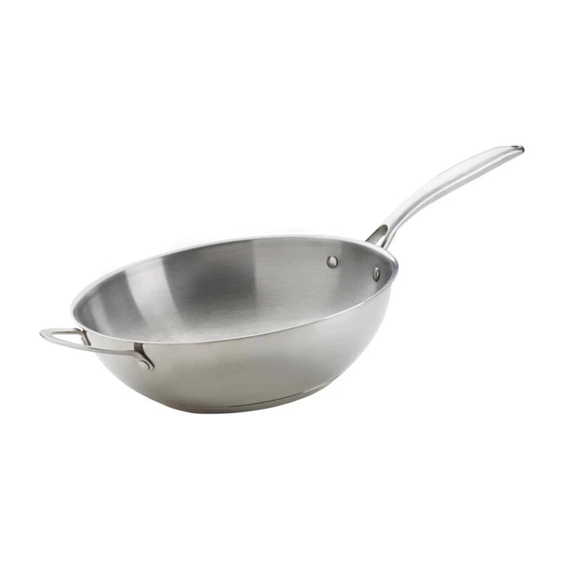 WOK INOX 30 CM CON MANICO NAPOLEON - Outdoor Privé