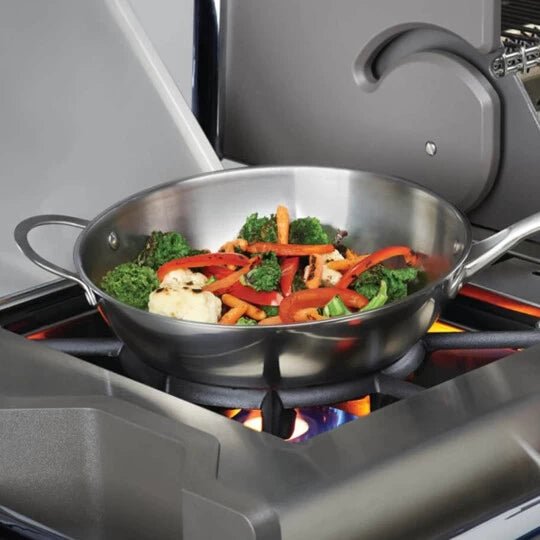 WOK INOX 30 CM CON MANICO NAPOLEON - Outdoor Privé