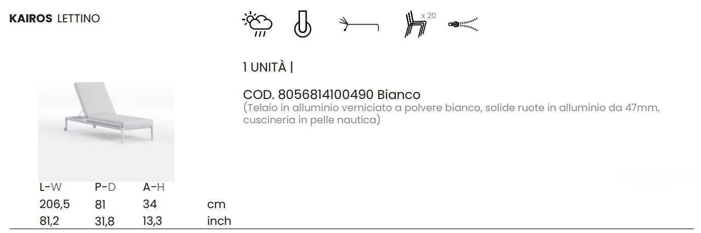 Lettino prendisole Kairos Solaris - Outdoor Privé