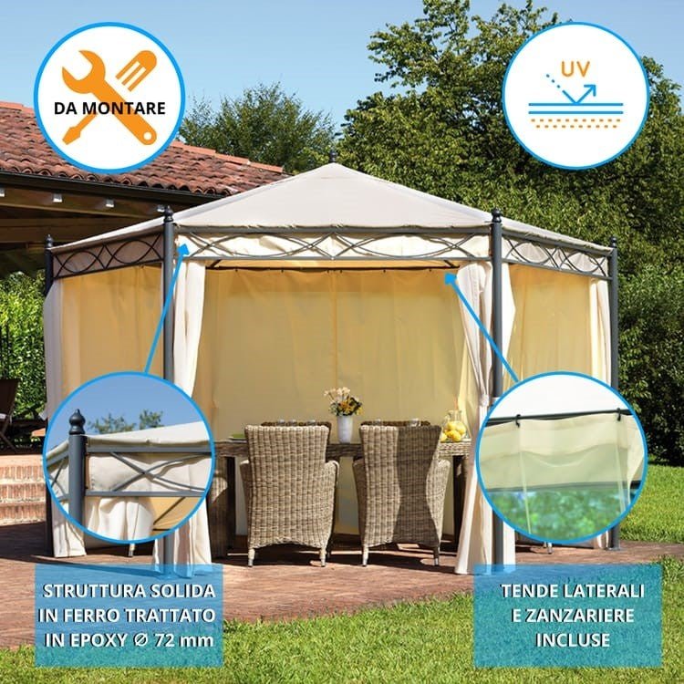 GAZEBO OREGON ESAGONALE Ø 4 mt. - Outdoor Privé
