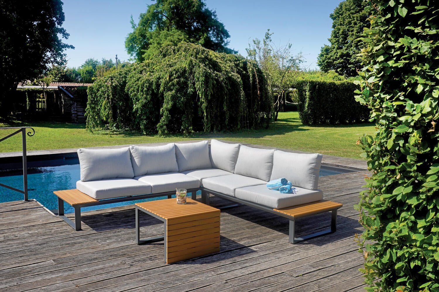 Set salotto angolare da giardino SET SAINT TROPEZ ANGOLARE in alluminio - Outdoor Privé