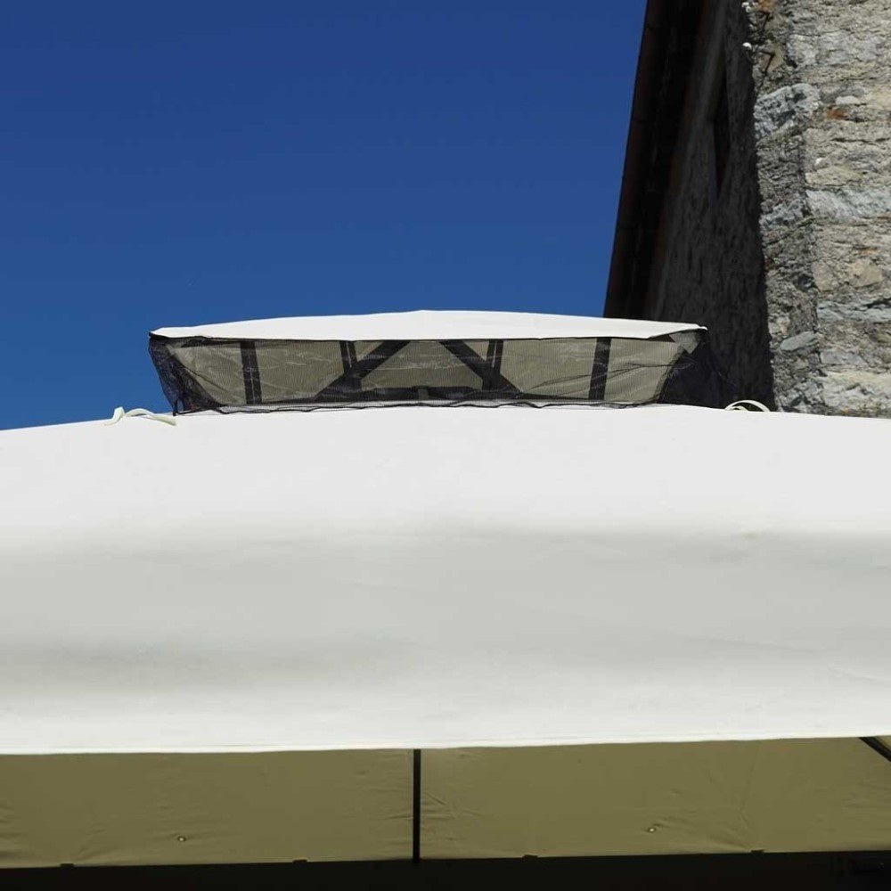 Gazebo Nebraska per giardino in alluminio quadrato 3x3 tende laterali - Outdoor Privé