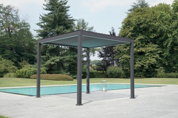 PERGOLA ALLUMINIO ARIZONA 3X3 MT. CON LAMELLE ORIENTABILI - Outdoor Privé