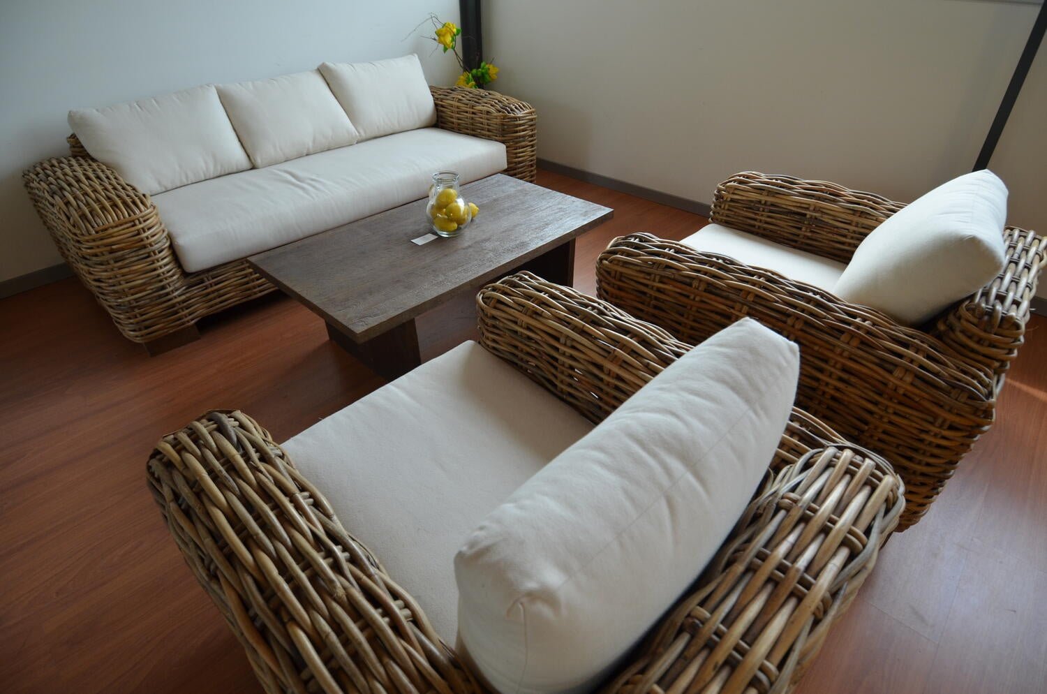 Set salotto da giardino Bangalore in rattan gigante naturale - Outdoor Privé