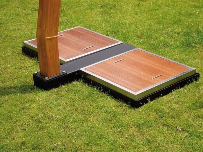 Ombrellone quadrato con fusto in alluminio e palo verniciato effetto legno 3,5x3,5 mt. - Outdoor Privé