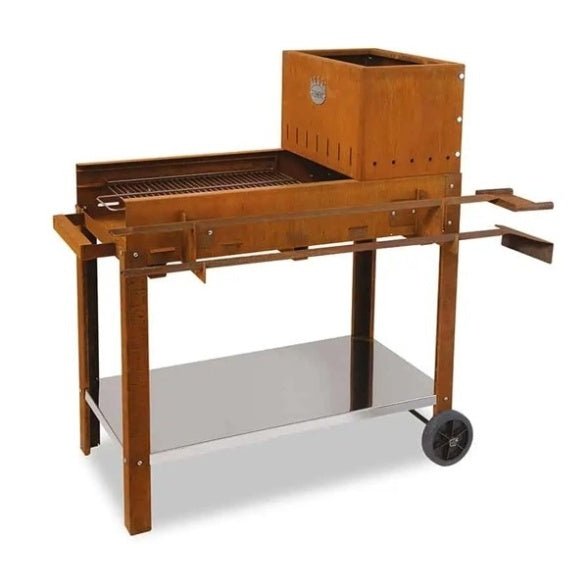 Barbecue A Legna In Acciaio Corten Flipper Clementi - Outdoor Privé