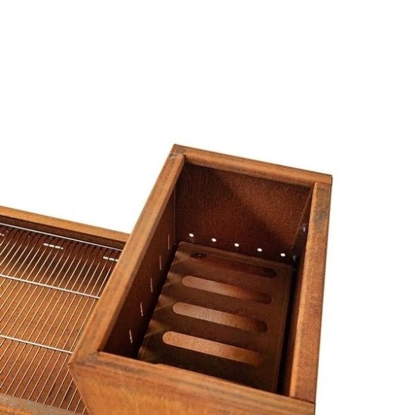 Barbecue A Legna In Acciaio Corten Flipper Clementi - Outdoor Privé