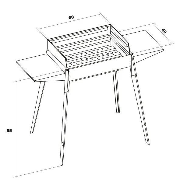 Barbecue a carbone Lisa Cucine Etna in Acciaio inox AISI 430 - Outdoor Privé