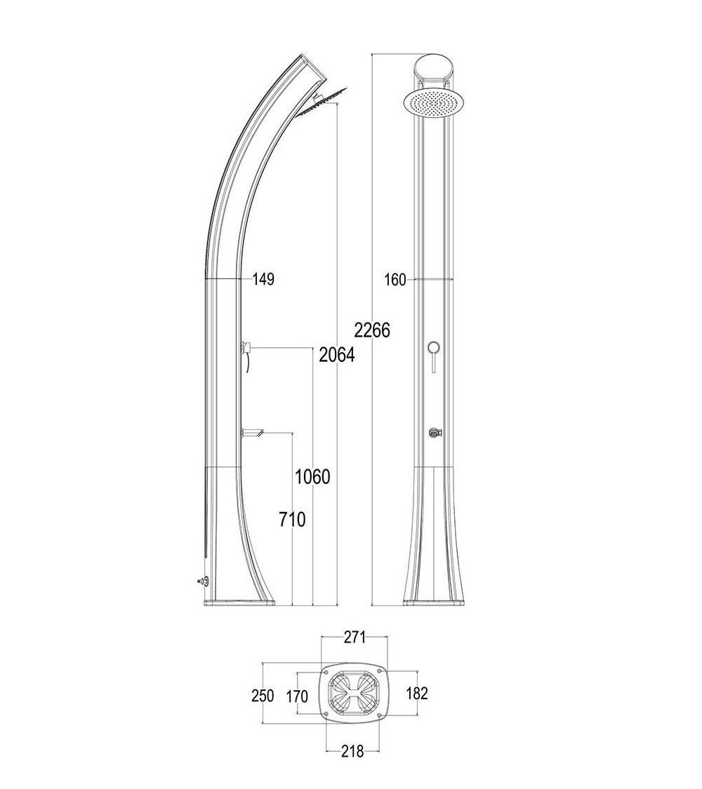 Doccia a energia solare Sole XXL Sined - Outdoor Privé