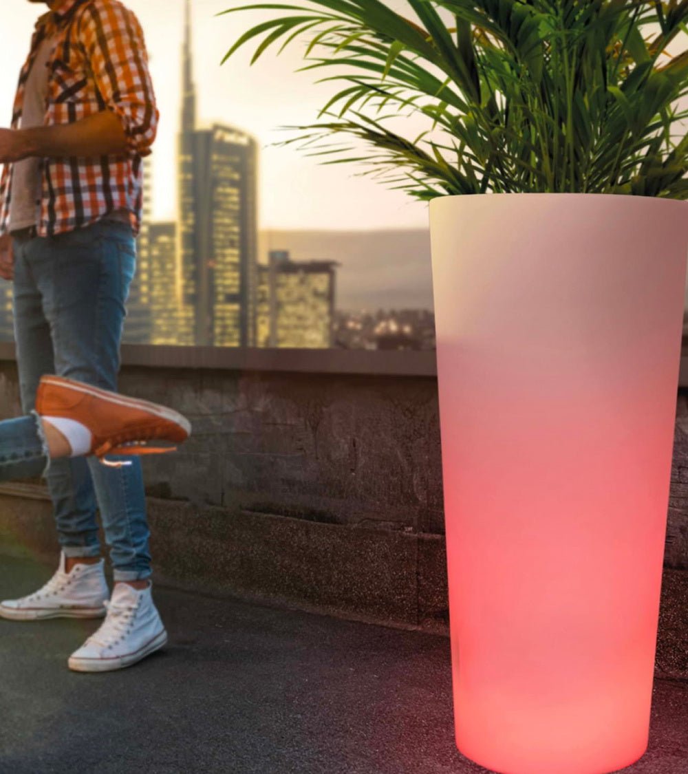 Vaso luminoso Vaso rotondo solar 86/102 Sined - Outdoor Privé