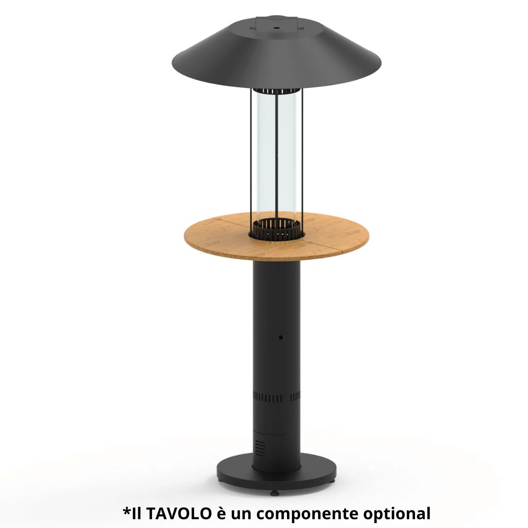 Fungo riscaldante a pellet Flamec Romolo | vetro ceramico - Outdoor Privé