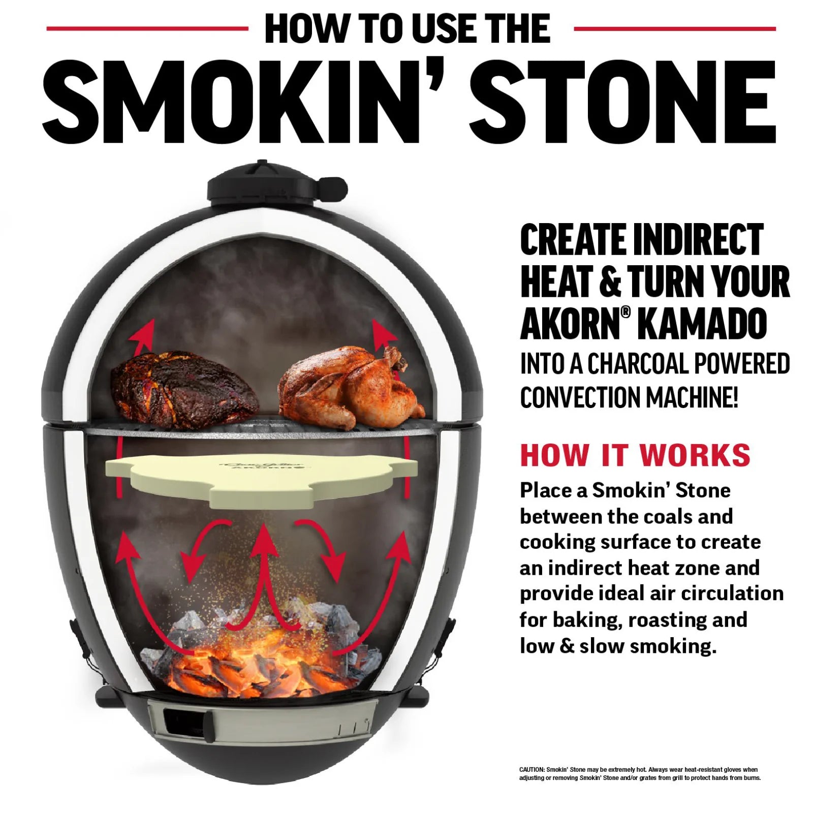 Char-Griller Smokin’ Stone – pietra deflettore di calore per AKORN Kamado - Outdoor Privé