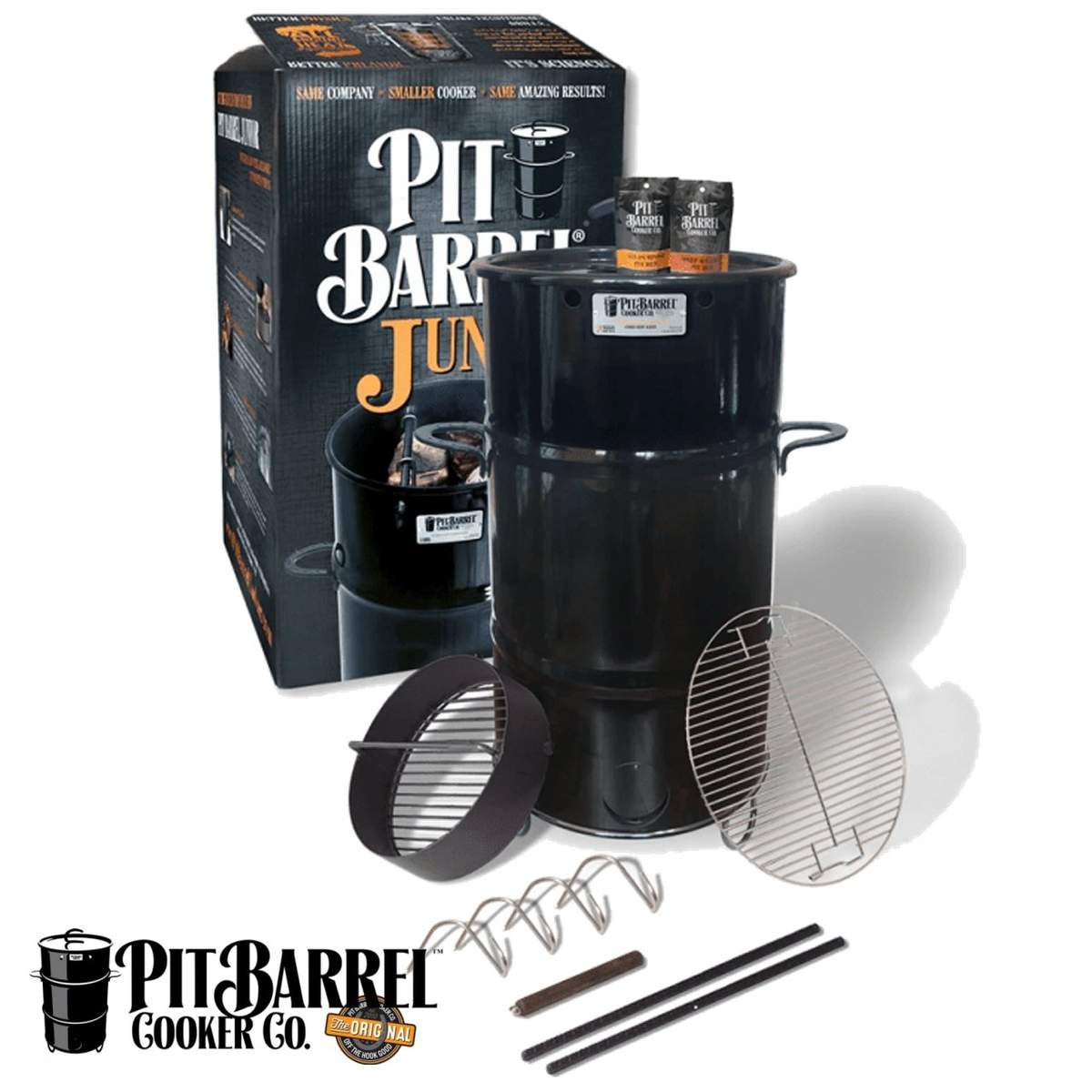 Pit Barrel Cooker Junior 14” – barbecue affumicatore verticale a carbone compatto (PRE-ORDINE) - Outdoor Privé