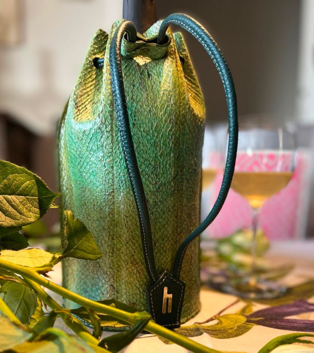 Glacette porta bottiglia in pelle di vitello Hoem - Outdoor Privé
