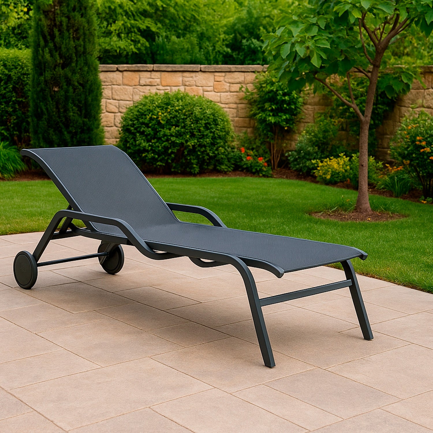 Chaise Lounge in alluminio Sined Arturo Antracite - Outdoor Privé