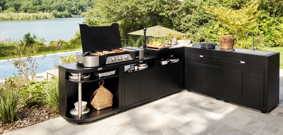 Modulo cucina Le Marquier MC80ARGE13 – 80×55 cm nero arrotondato sinistro - Outdoor Privé
