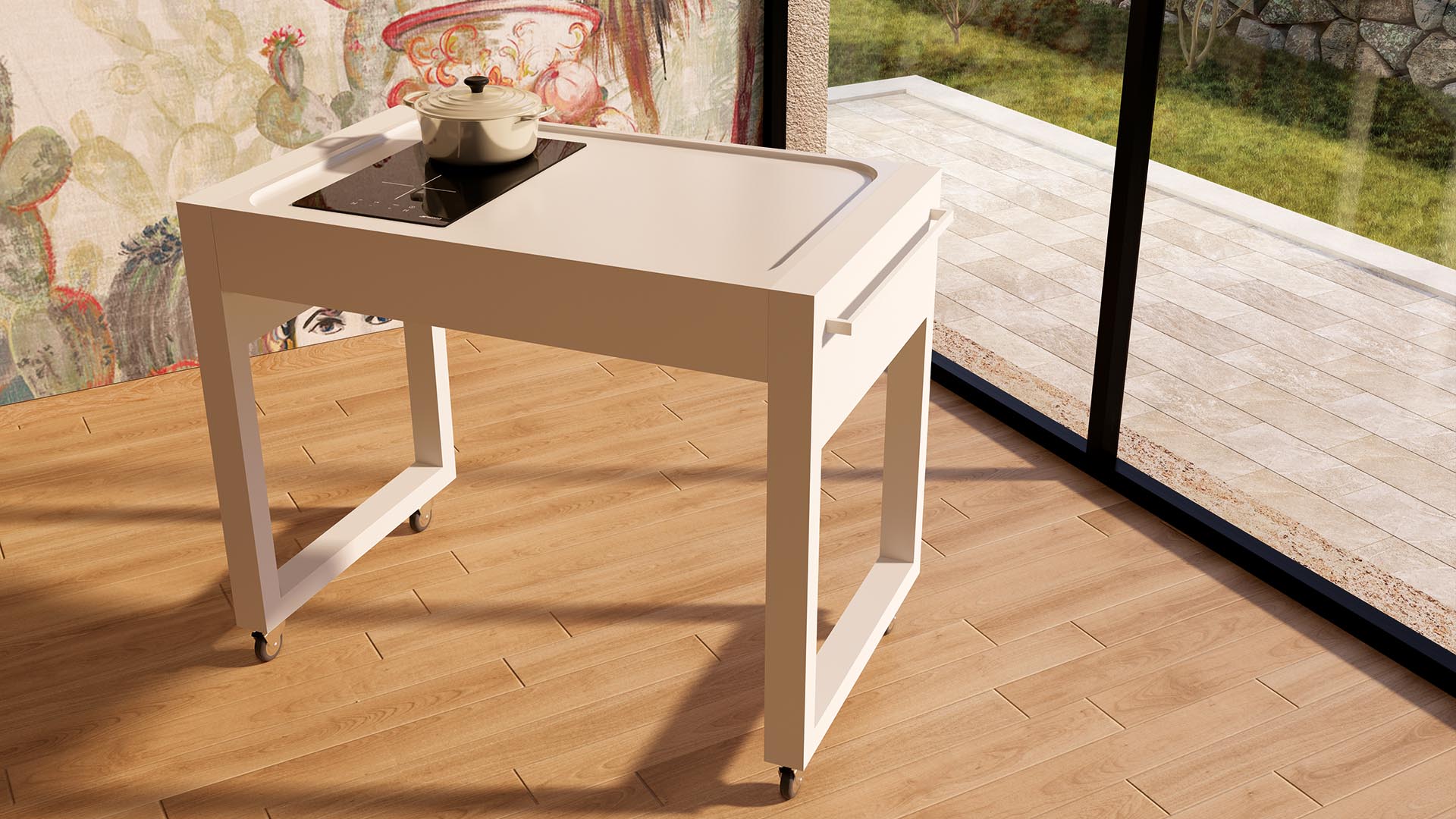 Cucina da esterno completa Extra Conero Basic 1.2 – Top Tecnoril® e induzione 2 zone - Outdoor Privé