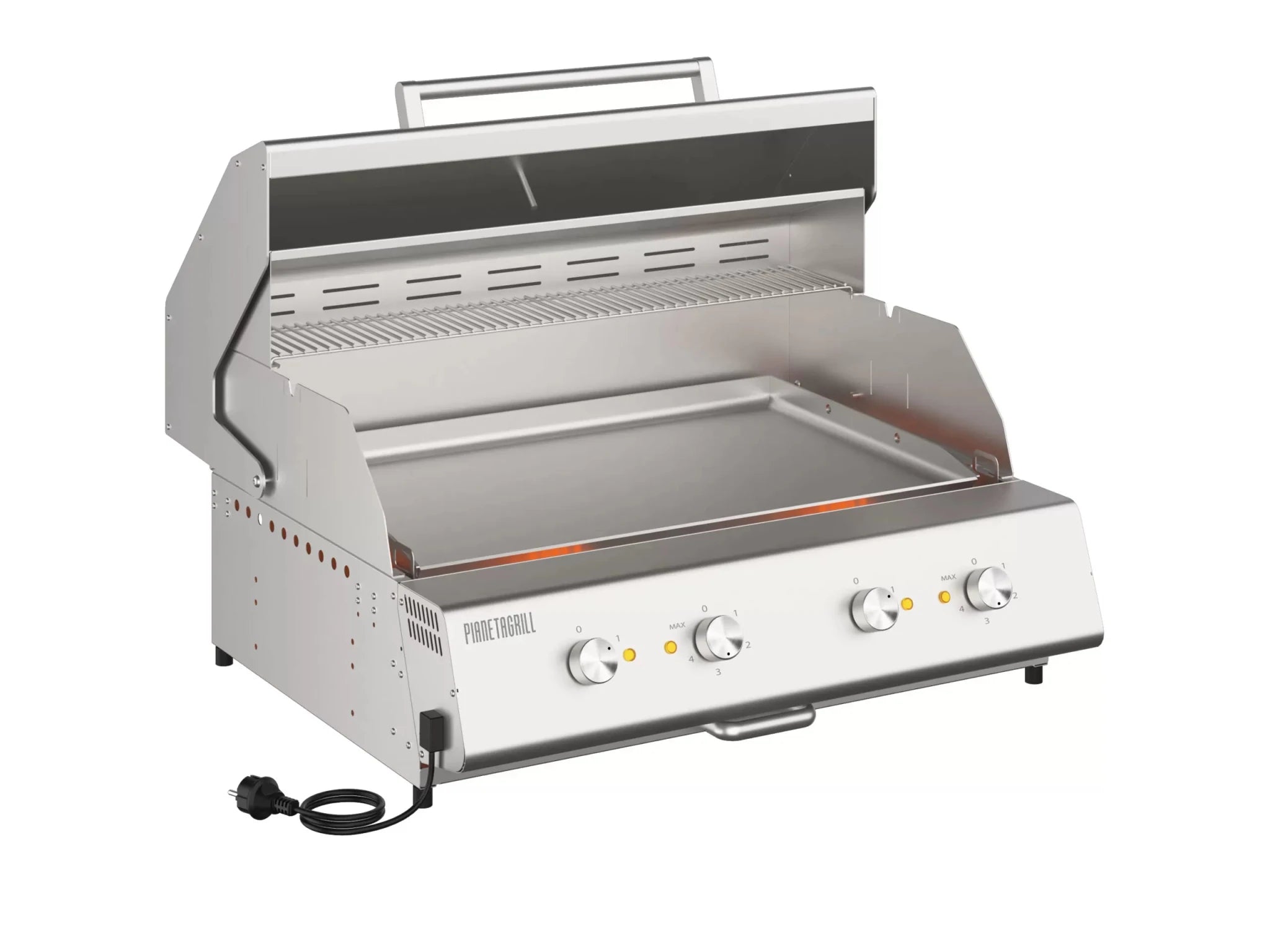 Barbecue elettrico ad incasso o appoggio Fry Top 750 – 4 fuochi con piastra Teppanyaki inox - Outdoor Privé