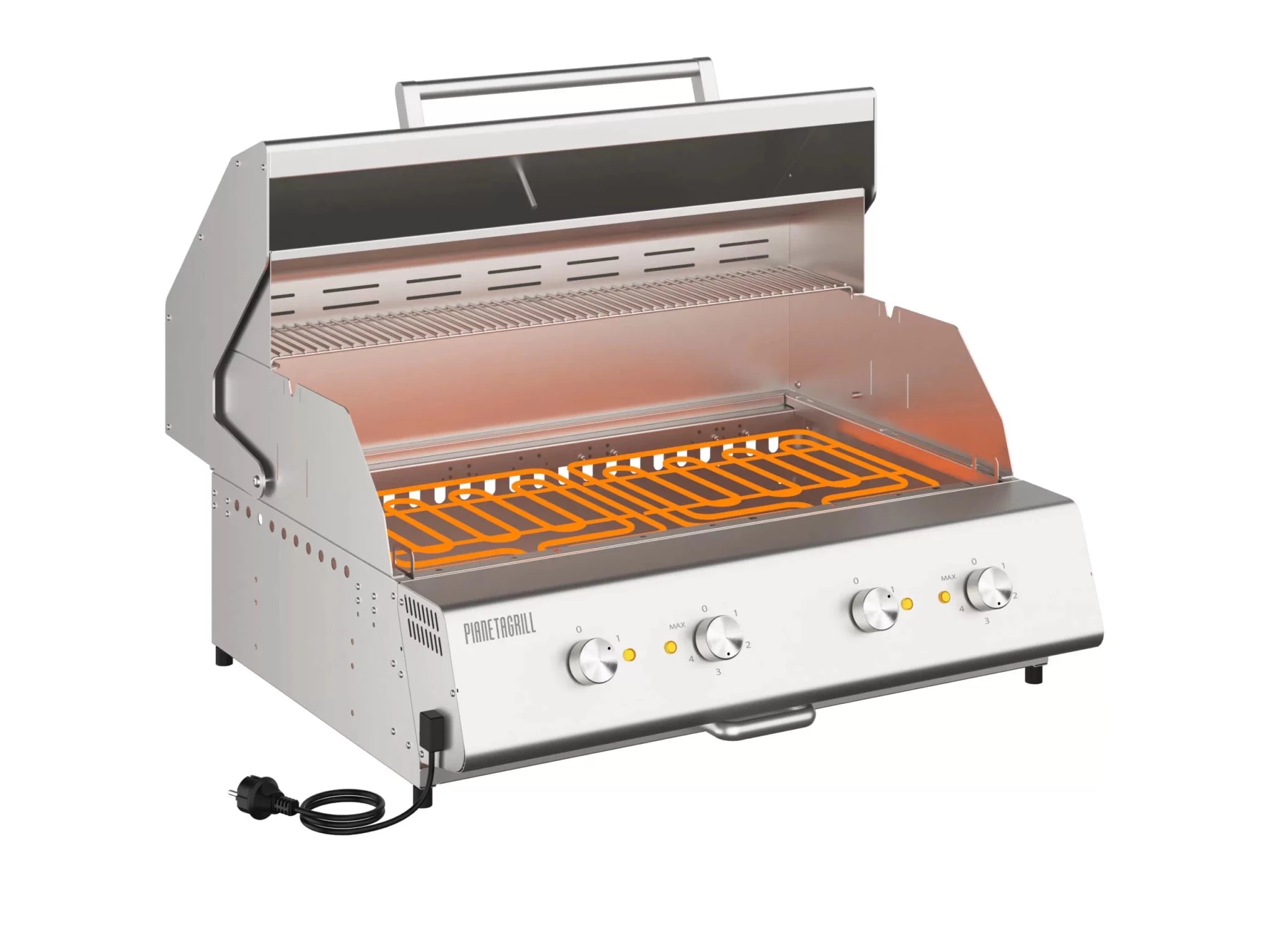 Barbecue elettrico ad incasso o appoggio Fry Top 750 – 4 fuochi con piastra Teppanyaki inox - Outdoor Privé