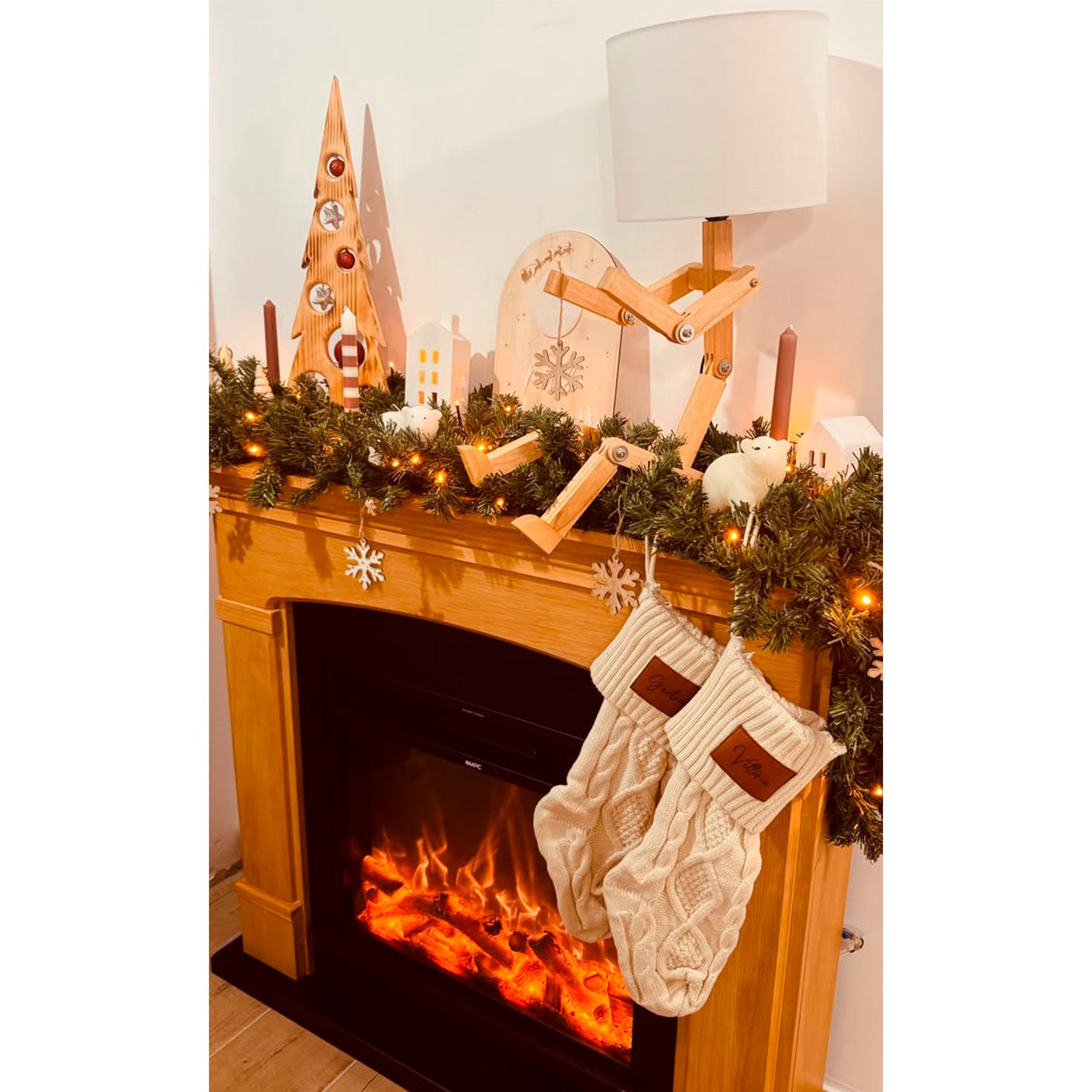 🔑 PRIVATE SALES: Caminetto elettrico FUEGO Monica Rovere – 1500W con telecomando - Outdoor Privé