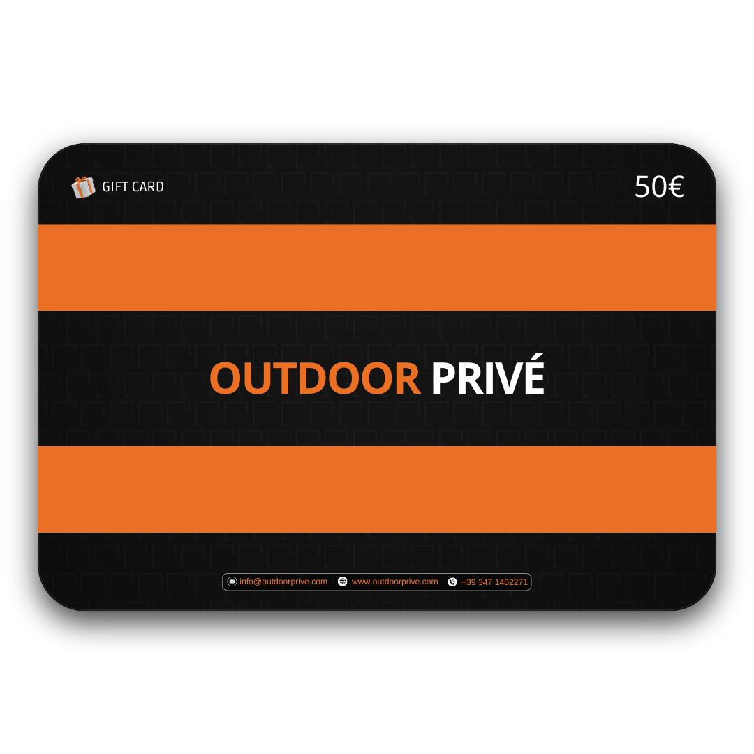 CARTA REGALO OUTDOOR PRIVÉ - GIFT CARD DIGITALE 25 - 50 - 100 - 250 €