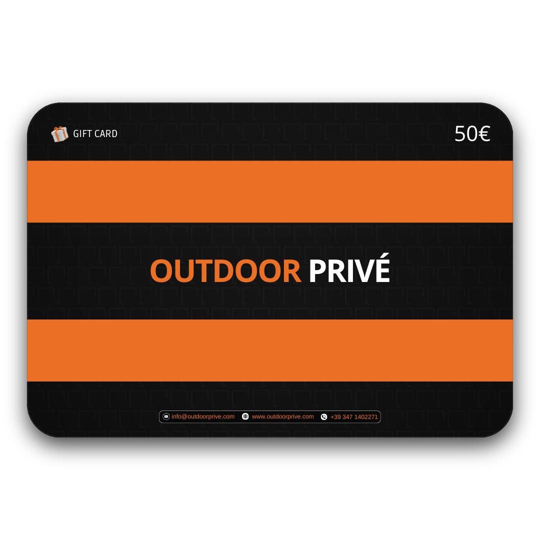 CARTA REGALO OUTDOOR PRIVÉ - GIFT CARD DIGITALE 25 - 50 - 100 - 250 € - Outdoor Privé