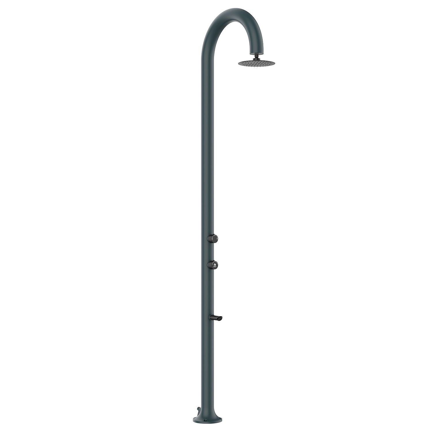 Doccia esterna Sined Luna Alu Grigia – alluminio con lavapiedi e doppio attacco - Outdoor Privé