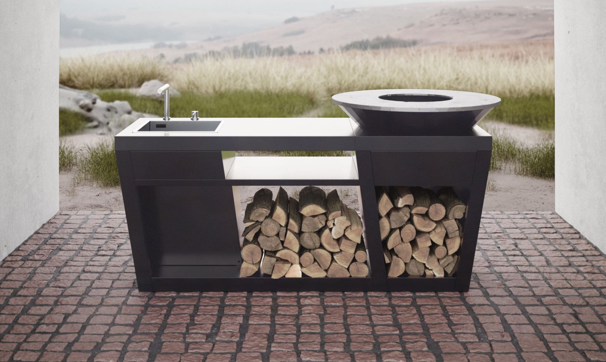 Braciere e cucina Commodo Modularte - Outdoor Privé