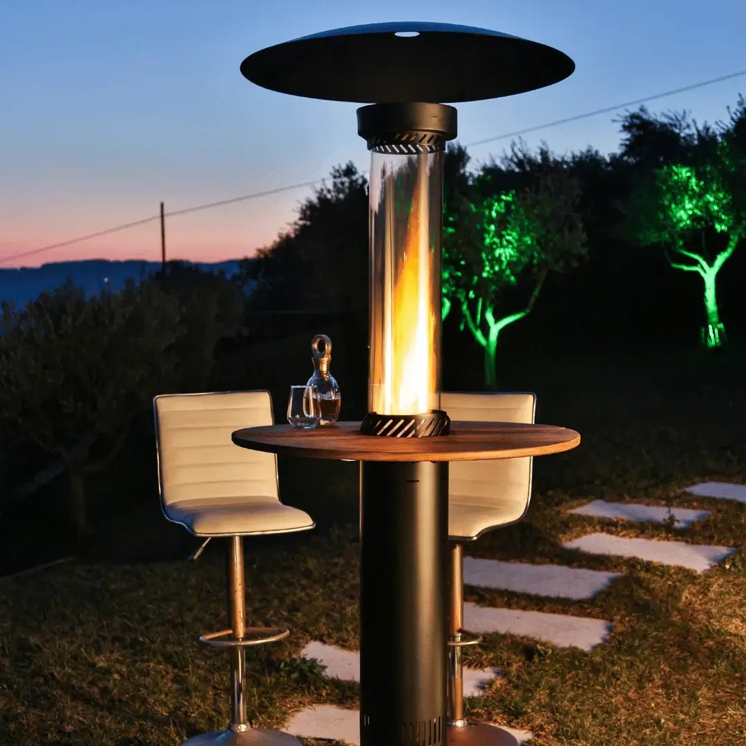 Fungo riscaldante a pellet Flamec Romolo | vetro ceramico - Outdoor Privé