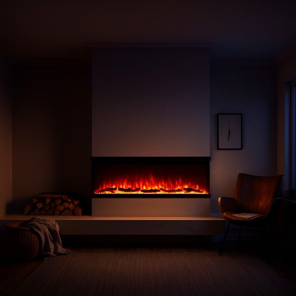 Camino elettrico Divina Fire Boston 130 da parete e incasso a 3 lati - Outdoor Privé