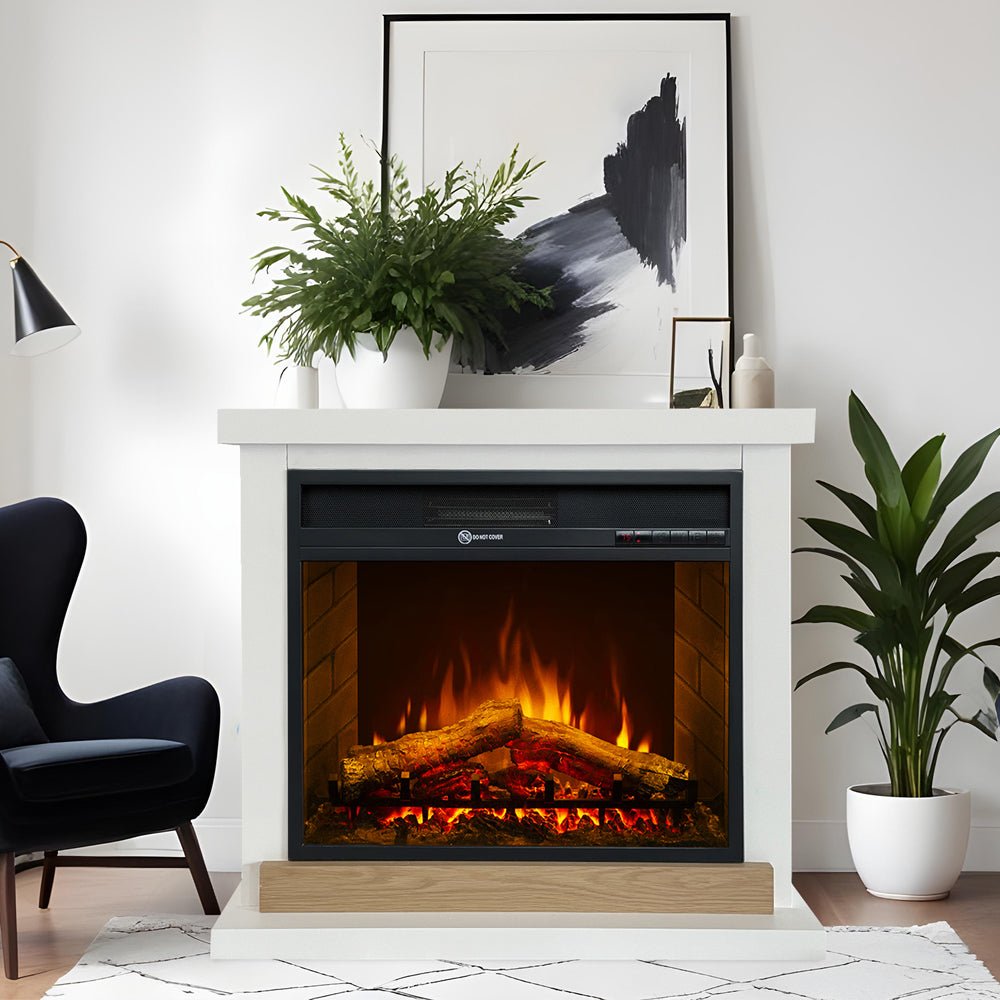 Camino elettrico Divina Fire Stoccolma bianco da terra 1800 W - Outdoor Privé