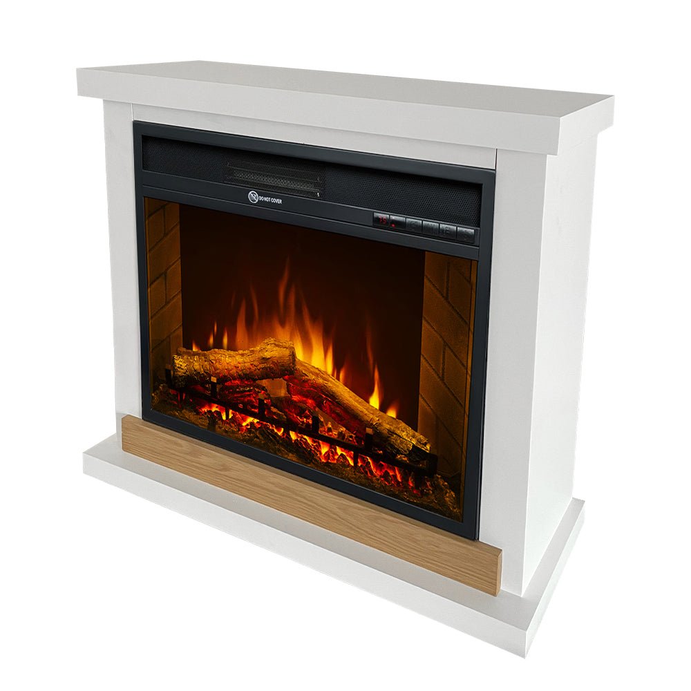 Camino elettrico Divina Fire Stoccolma bianco da terra 1800 W - Outdoor Privé