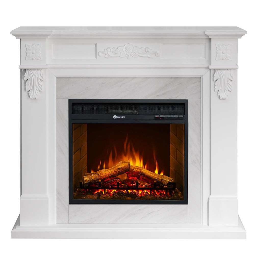 Camino elettrico Divina Fire Truman da terra effetto marmo - Outdoor Privé