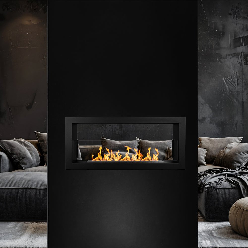 Camino a bioetanolo Divina Fire Montefalco 90 bifacciale da incasso - Outdoor Privé