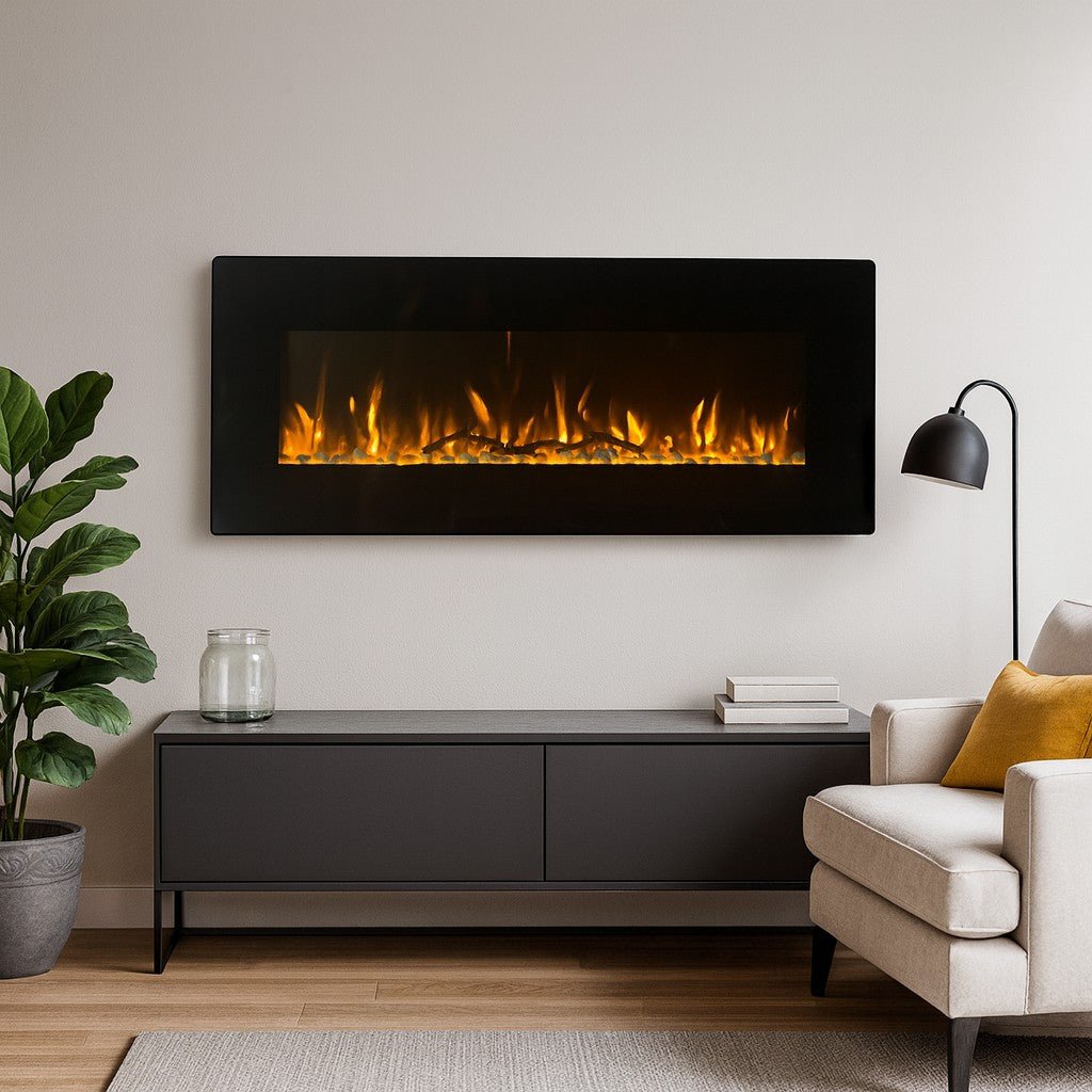 Camino elettrico Divina Fire Dallas 127 cm da parete 1800 W - Outdoor Privé