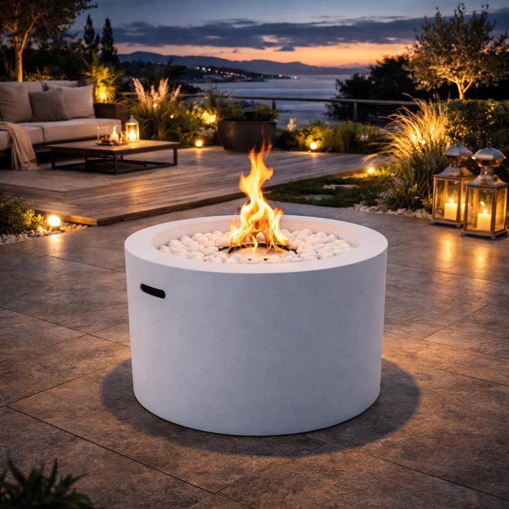 Biocamino Divina Fire Rodi da terra per esterno bianco o nero - Outdoor Privé