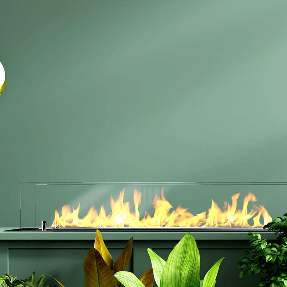 Bruciatore a bioetanolo Divina Fire DF94812 con vetri da incasso 65 cm - Outdoor Privé