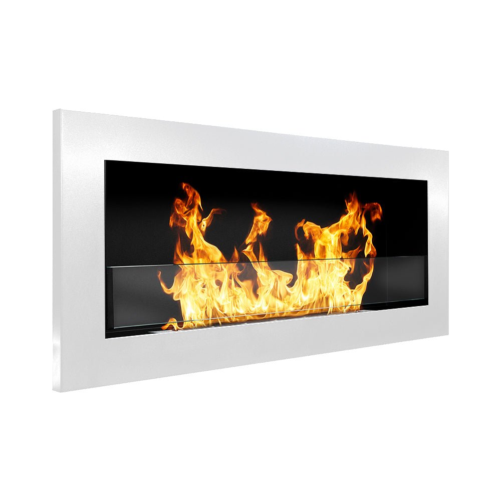 Camino a bioetanolo Divina Fire Livorno 90 bianco da parete o incasso - Outdoor Privé