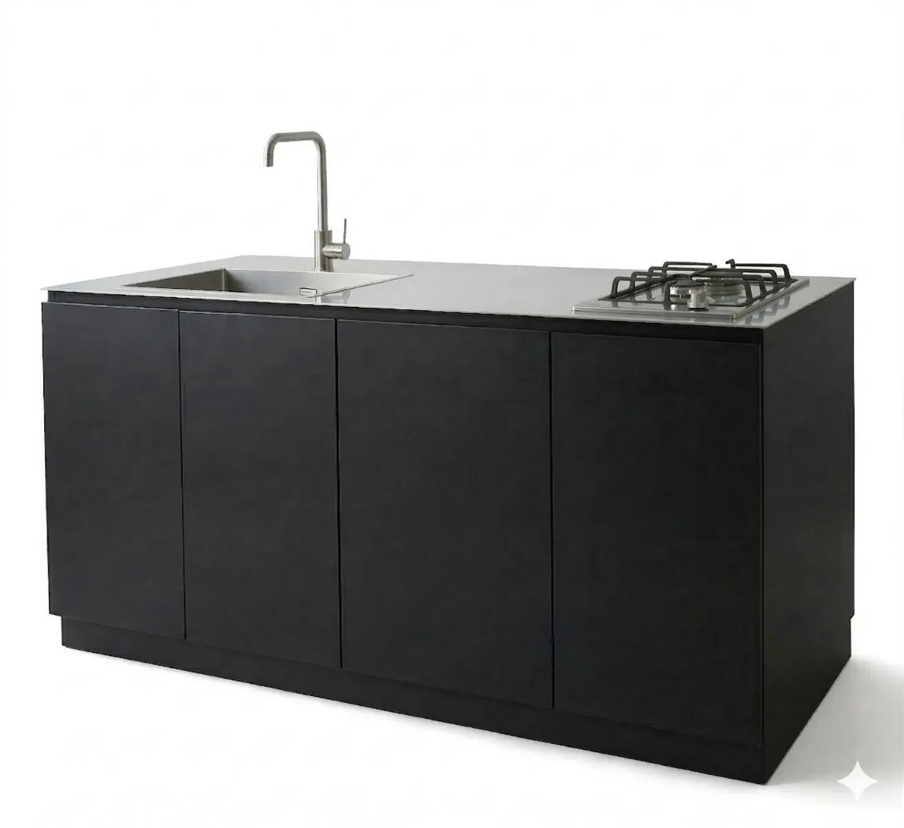 Cucina da esterno Flaminia Roma Smart 160 Manganese con piano cottura 1 fuoco e lavello - Outdoor Privé