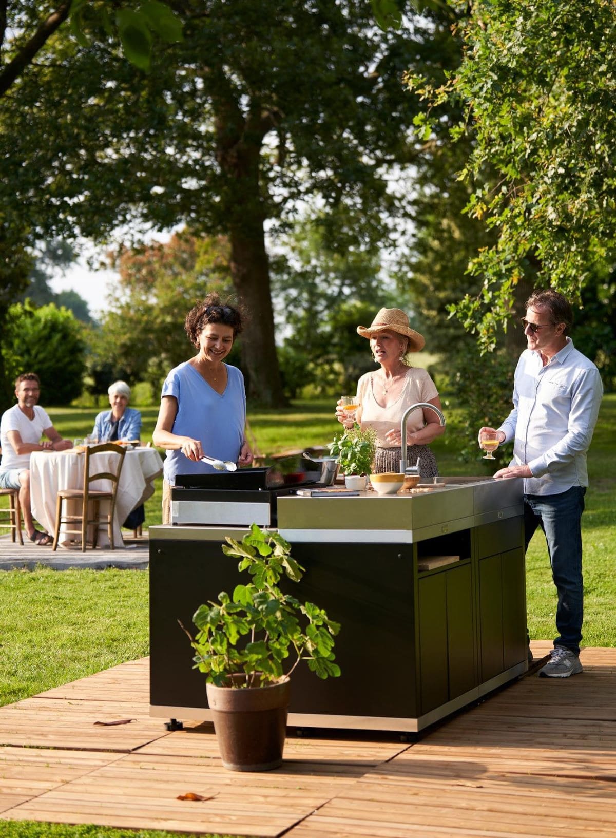 Cucina ad isola inox Le Marquier MC80E4D – 4 elementi - Outdoor Privé