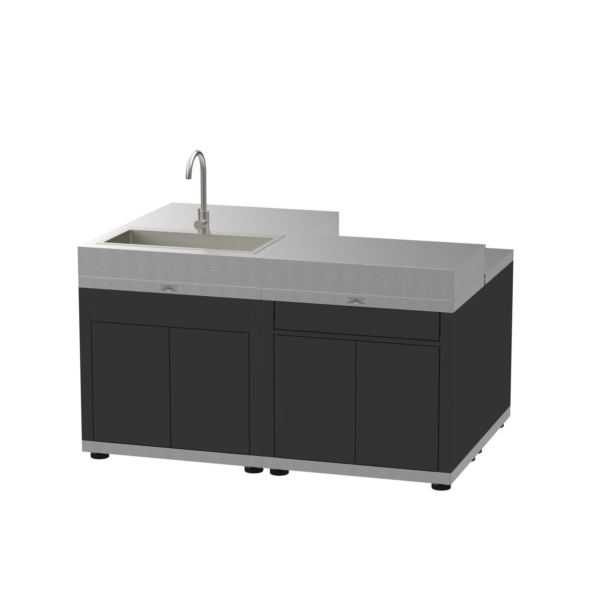 Cucina ad isola inox Le Marquier MC80E4D – 4 elementi - Outdoor Privé