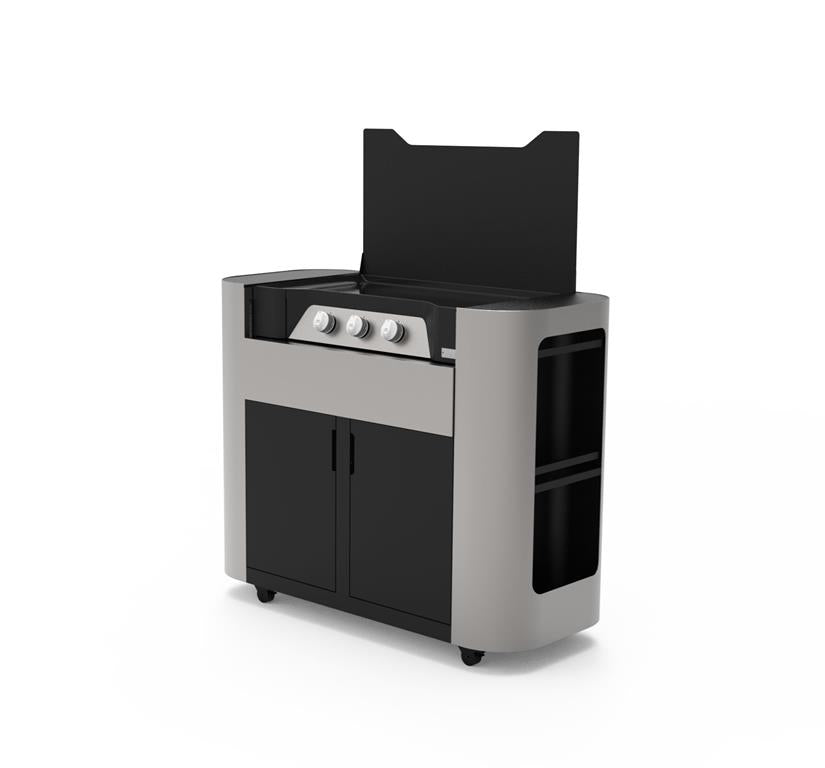 Plancha a gas Le Marquier Exclusive 375 XL – mobiletto inox e nero - Outdoor Privé