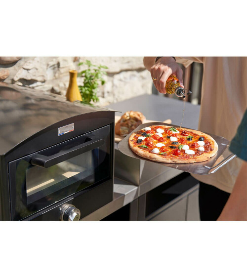 Forno Pizza elettrico 350 nero pietra refrattaria Le Marquier